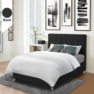 Υφασμάτινο Κρεβάτι Αlkistis Black ypnos.gr