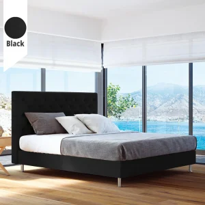 Υφασμάτινο Κρεβάτι Silvi Black