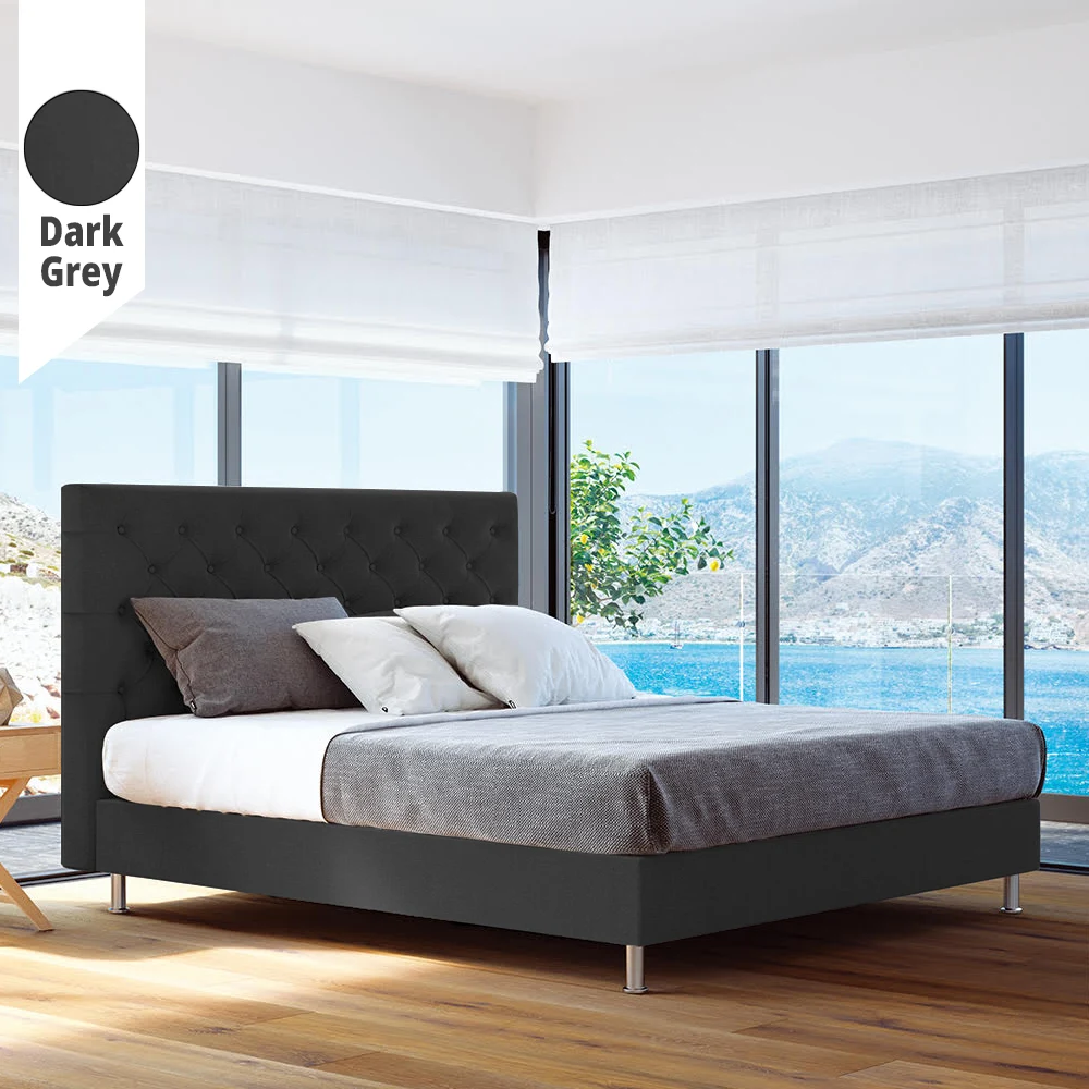 Υφασμάτινο Κρεβάτι Silvi Dark Grey