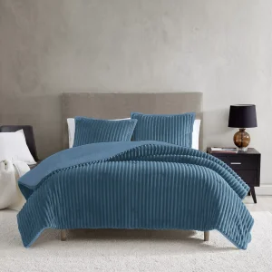 Ypnos Κουβεροπάπλωμα Flannel Ριγέ Διπλό blue