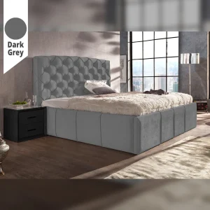 Υφασμάτινο Κρεβάτι Ύπνου California Dark Grey ypnos.gr
