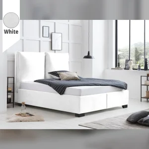 Υφασμάτινο Κρεβάτι Ύπνου Chloe White ypnos.gr