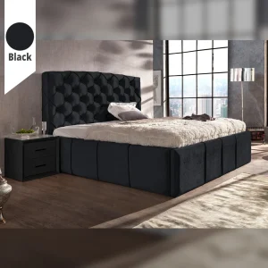 Υφασμάτινο Κρεβάτι Ύπνου California Black ypnos.gr