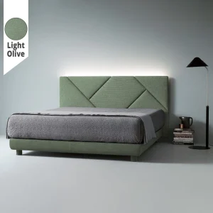 Υφασμάτινο Κρεβάτι Ύπνου Geometry Light Olive ypnos.gr