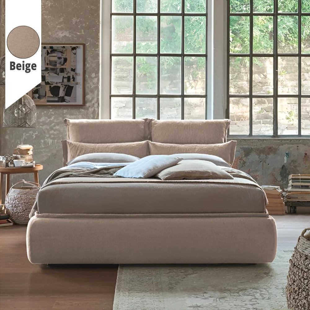 Υφασμάτινο Κρεβάτι Ύπνου Mirela Beige ypnos.gr