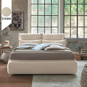 Υφασμάτινο Κρεβάτι Ύπνου Mirela Cream ypnos.gr