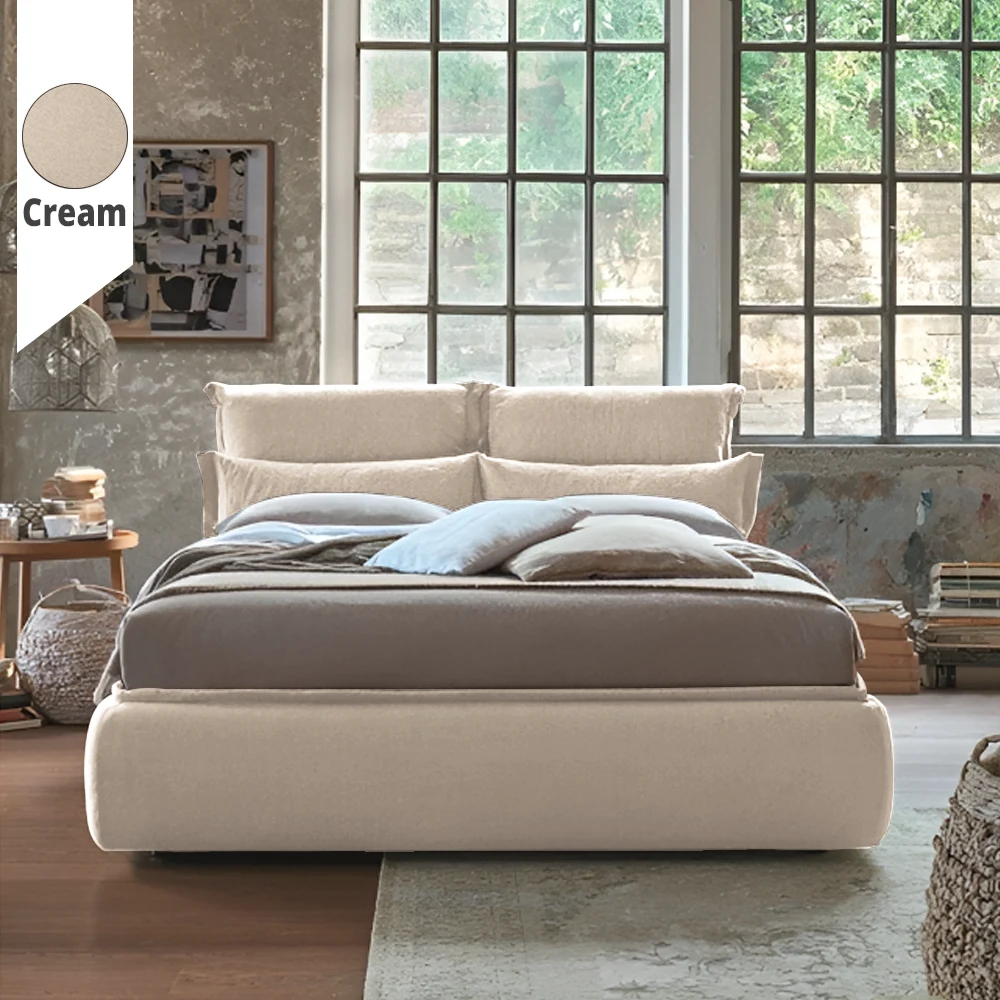 Υφασμάτινο Κρεβάτι Ύπνου Mirela Cream ypnos.gr