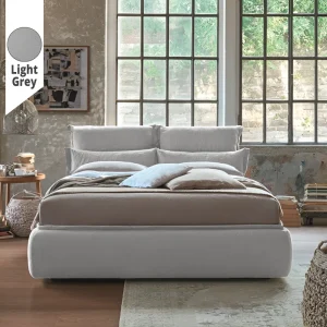 Υφασμάτινο Κρεβάτι Ύπνου Mirela Light Grey ypnos.gr
