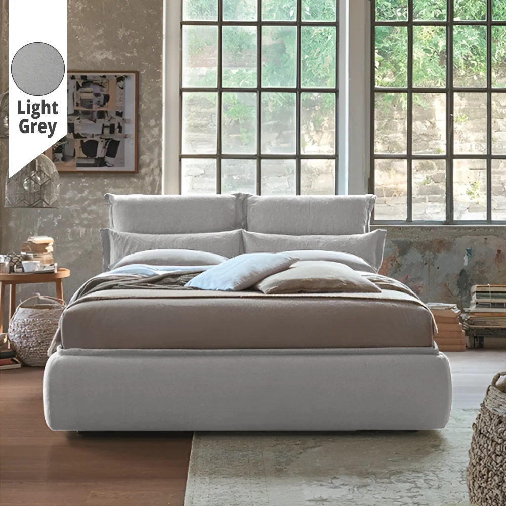 Υφασμάτινο Κρεβάτι Ύπνου Mirela Light Grey ypnos.gr