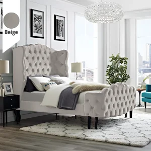 Υφασμάτινο Κρεβάτι Ύπνου Prince Beige ypnos.gr