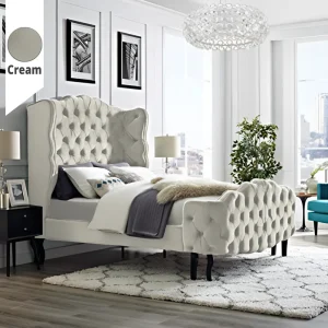Υφασμάτινο Κρεβάτι Ύπνου Prince Cream ypnos.gr
