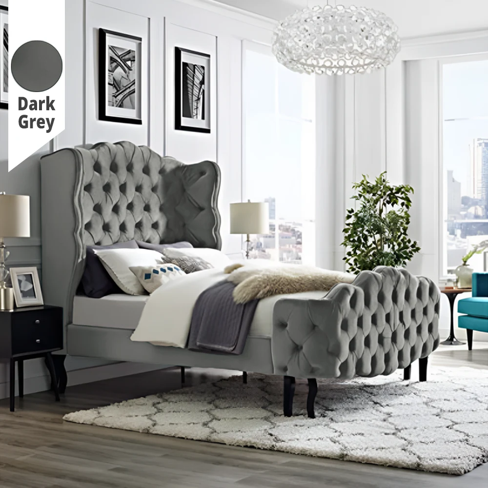 Υφασμάτινο Κρεβάτι Ύπνου Prince Dark Grey ypnos.gr