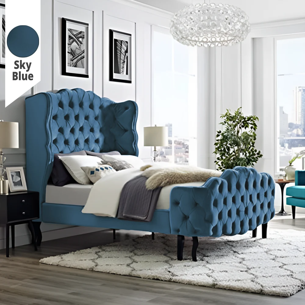 Υφασμάτινο Κρεβάτι Ύπνου Prince Sky Blue ypnos.gr