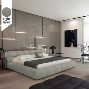 Υφασμάτινο Κρεβάτι Ύπνου Osaka Light Grey ypnos.gr