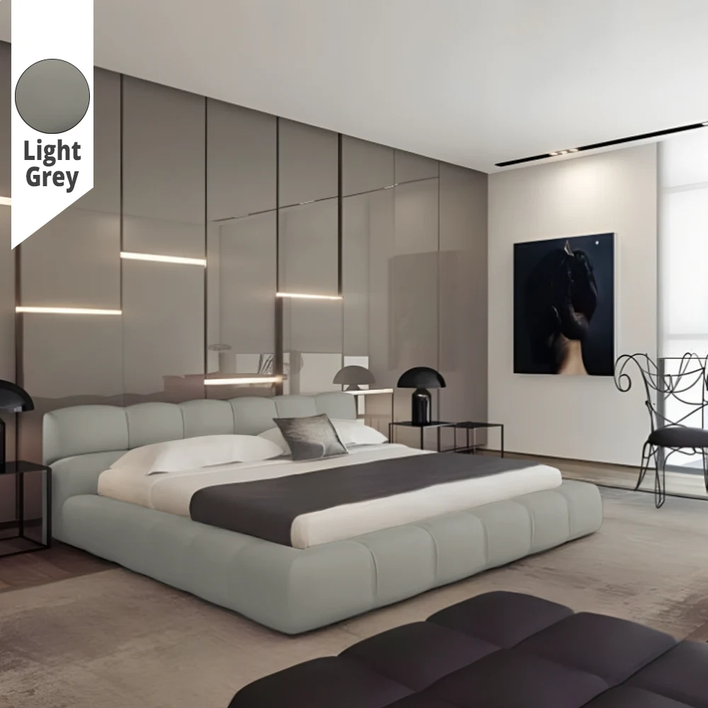 Υφασμάτινο Κρεβάτι Ύπνου Osaka Light Grey ypnos.gr