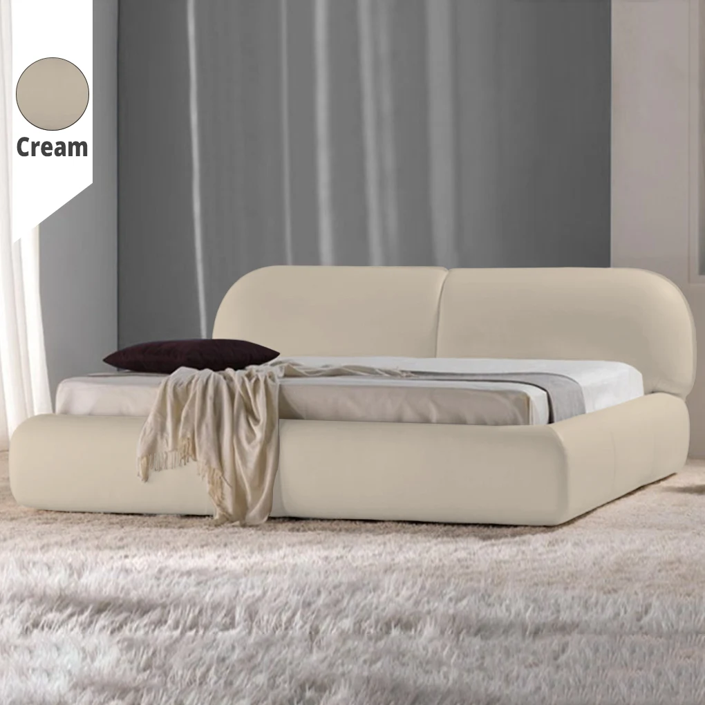 Υφασμάτινο Κρεβάτι Ύπνου Plain Cream ypnos.gr